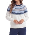 thumbnail image 2 of Asklazy Women Casual Regular Fit Jacquard Crew Neck Sweater Winter Pullover,US Size,White,XL, 2 of 9