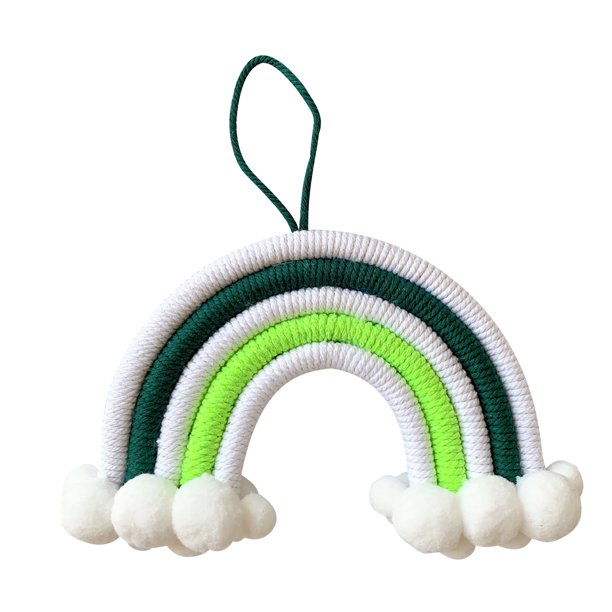 Colgante de decoración de habitación para niños, colgante de decoración de pared de arco iris de nubes tejidas Wmkox8yii fhajkh1038