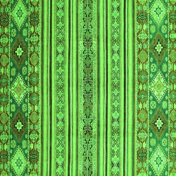 Ahgly Company Indoor Square Oriental Green Modern Area Rugs, 3' Square