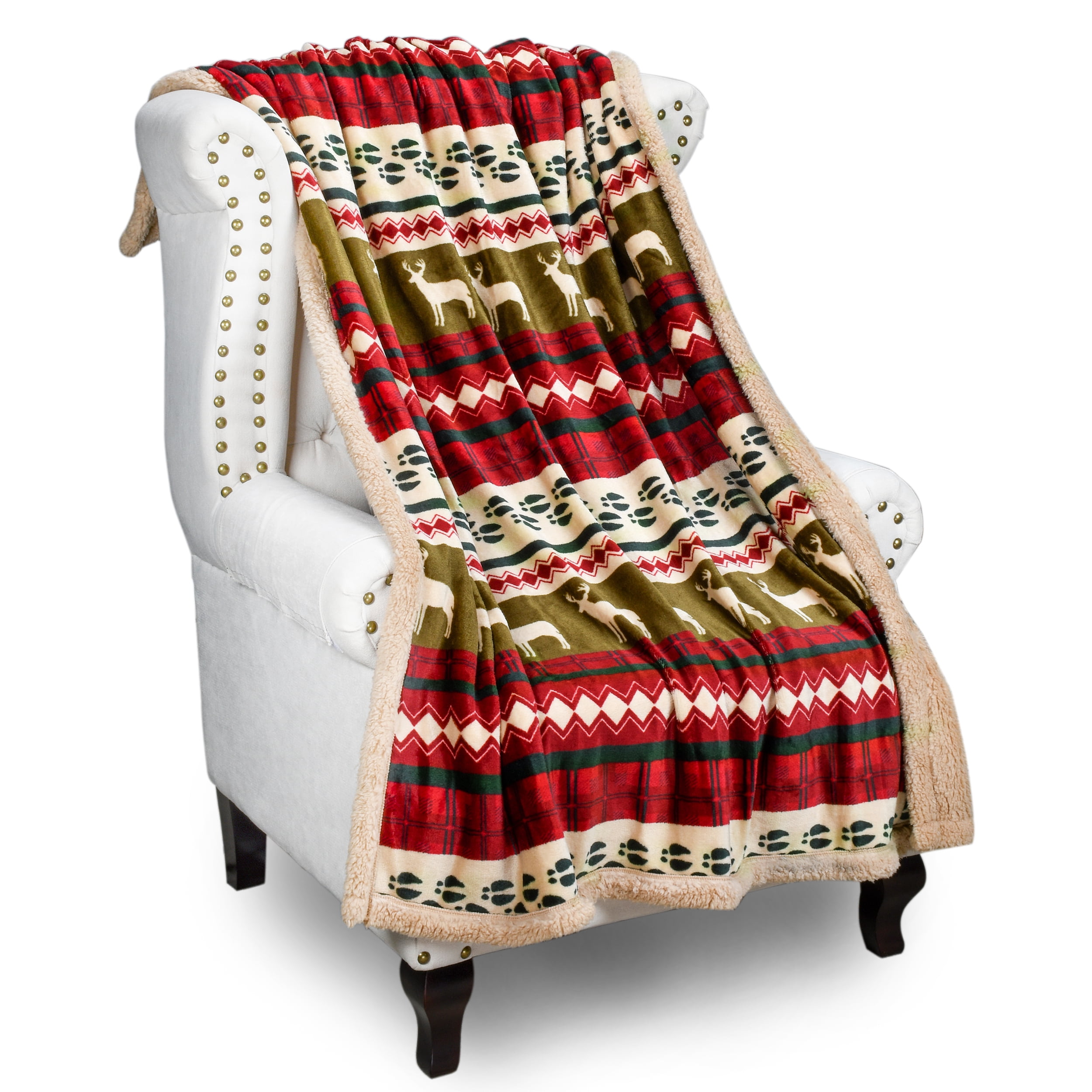 Catalonia Plush Fleece Blanket Couch Throw Christmas Theme Shu Velveteen Lambswool Reversible