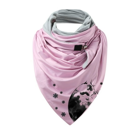 

Mackneog Fashion Women Printing Button Soft Wrap Casual Warm Scarves Shawls Clothing Shoes & Accessories Purple