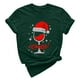 thumbnail image 4 of Gibobby Camiseta Navideña De La Mujer Camiseta de manga corta con cuello redondo y estampado de Navidad para mujer(Verde,CH), 4 of 5