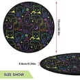 thumbnail image 2 of Cat Kitten Colorful Christmas Tree Mats Waterproof Tree Skirt, Halloween Theme Xmas Tree Stand Tray Mat Floor Protector Pad for Holiday Party Decoration, 28.3", 2 of 6