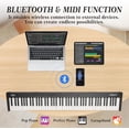thumbnail image 3 of Teclado piano electrónico 88 teclas, teclado digital portátil con altavoz, micrófono, ideal para principiantes y enseñanza, 3 of 6