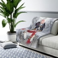 thumbnail image 3 of Playful Australian Shepherd Welcomes Winter Snowy Day with Cardinal Bird Cozy Sherpa Blanket Aussie Dog Lover Gifts Warm Soft Throw Blanket - 2017, 3 of 5