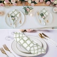 thumbnail image 3 of Sage Green Buffalo Plaid Cloth Napkins, Farmhouse Check Stripes Geometric Washable and Reusable Dinner Napkins Set of 4, Table Napkin for Kitchen Party Birthday Wedding Hotel Housewarming 20"x20", 3 of 9