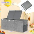thumbnail image 7 of Extra Large Toy Box, Collapsible Sturdy Kids Toy Chest for Boys, Girls, 41"x14"x16" Storage Organizer Toddler Storage Bins with Lids, Toybox Basket for Living Room, Bedroom, Nursery, Gray, 7 of 7