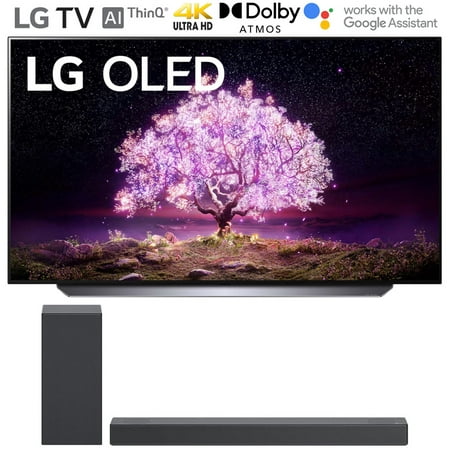 LG OLED65C1PUB 65" 4K Smart OLED TV with AI ThinQ (2021 Model) with LG S75Q 3.1.2 Ch Audio Sound Bar Televisions