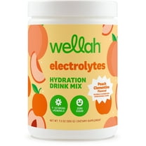 Wellah Electrolytes Powder (Peach Clementine) 50 Servings - Hydration Drink Mix, 7 Vitamins & Minerals, Zero Sugar
