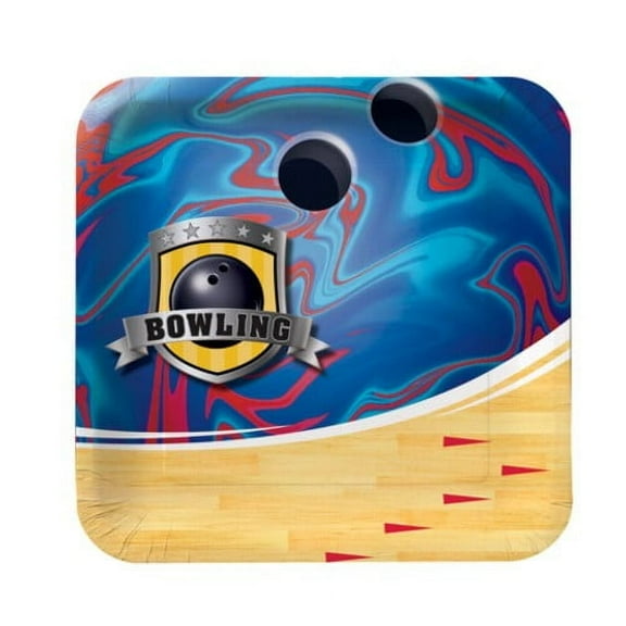 Bowling Party 7 inch Square Cake/Dessert Plates