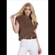 thumbnail image 1 of Suéter Sin Mangas con Cuello Alto para Mujer, Jersey Informal de Punto con Mangas , Ropa de y Verano 2025. Marrón Oscuro L, 1 of 8