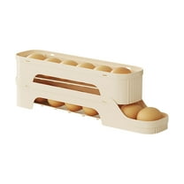 Yooshoverk Egg Dispenser 2-Layer Rolling Fridge Organizer Transparent Auto-Dispense Save Space for Side Door Food Grade