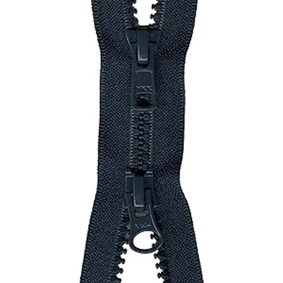 #5 Molded Vislon Navy 560 YKK Jacket 2-Way Separating Zipper - Choose Your Length - Made in The United States (1 Zipper Per Pack) (26" Inches)