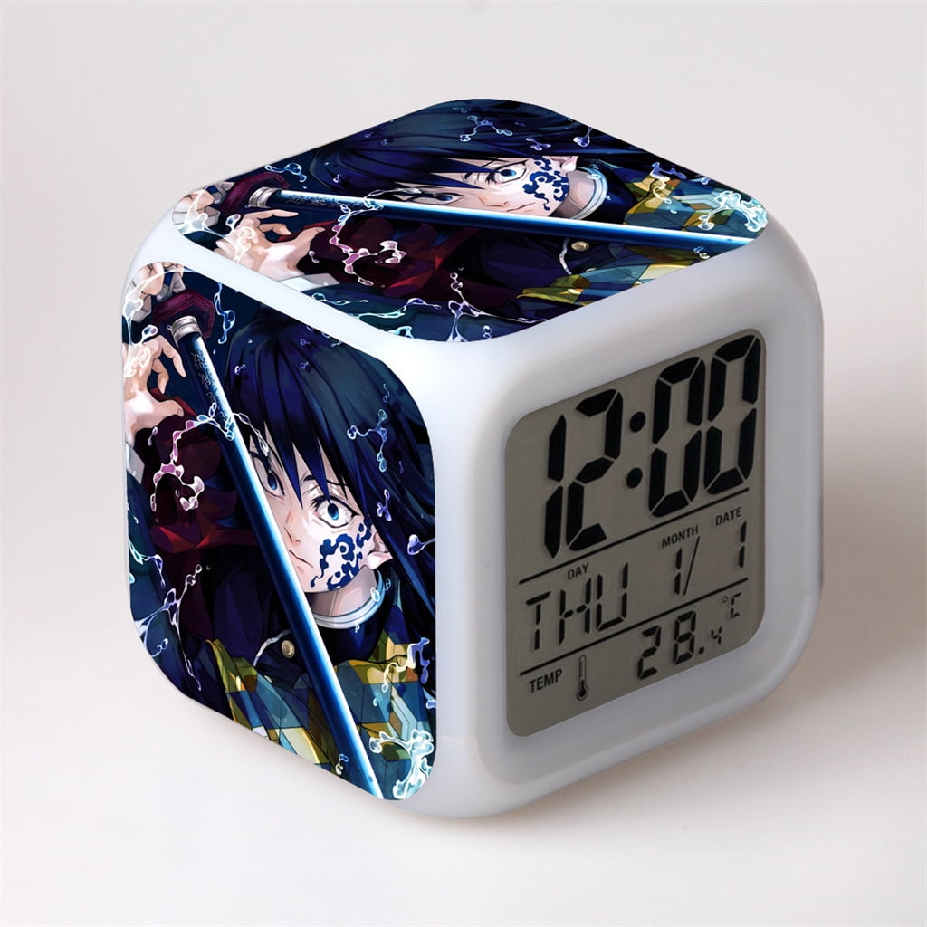 Anime Demon Slayer Alarm Clock Nezuko Tanjiro Zenitsu Action Figure LED