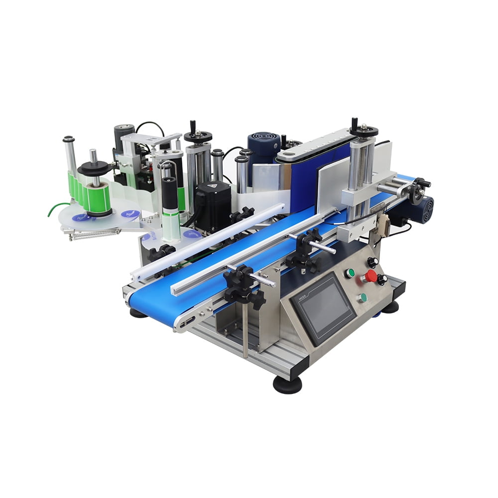Conveyor Table Round Bottle High Speed Marking Labeling Machine Automatic Round Bottle Label Applicator Desktop Labeler Maker with Emergency Stop Switch and Touch Screen 110V 20-200PCS/min
