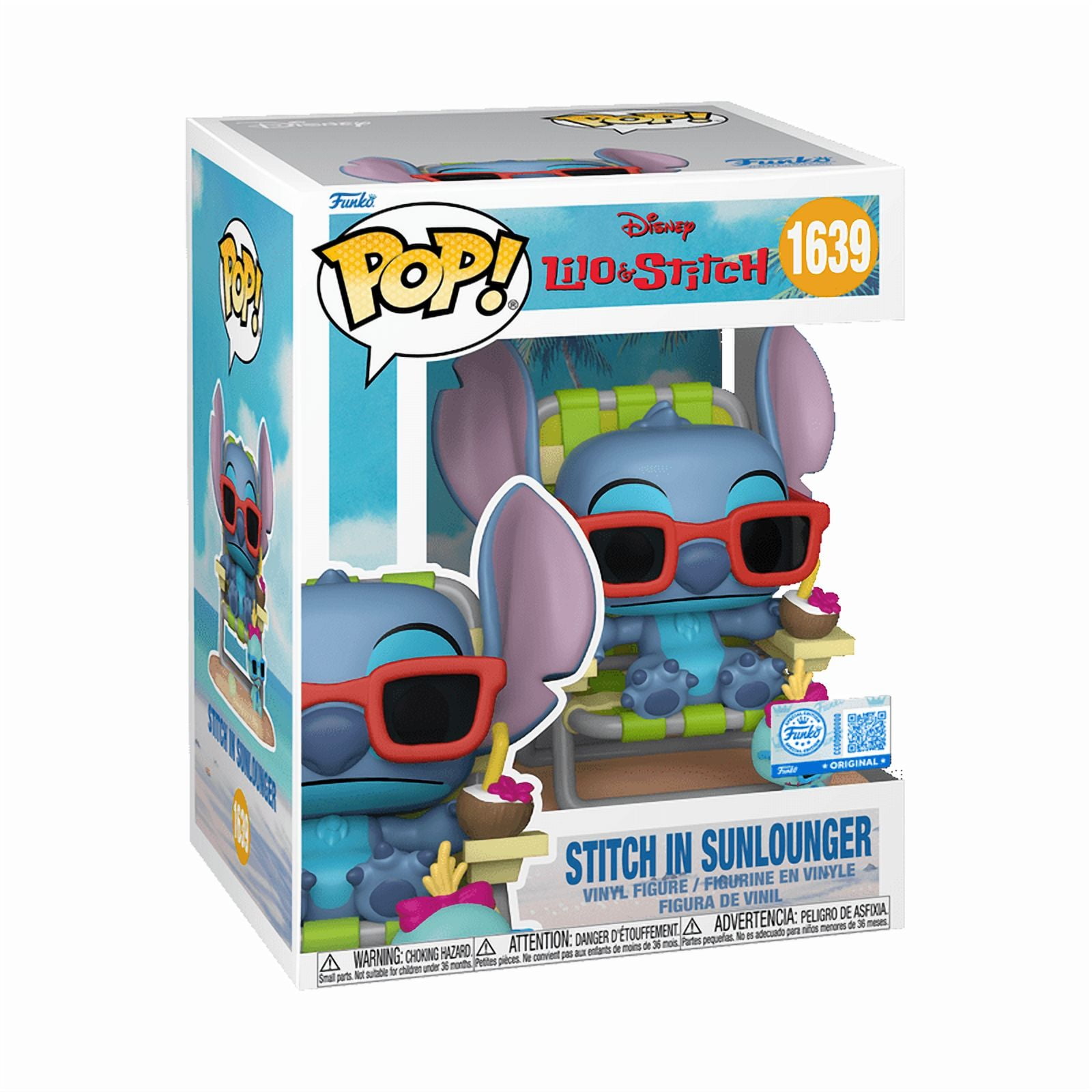 Funko Pop! Lilo & Stitch Stitch in Sunlounger Premium Vinyl Figure #1639