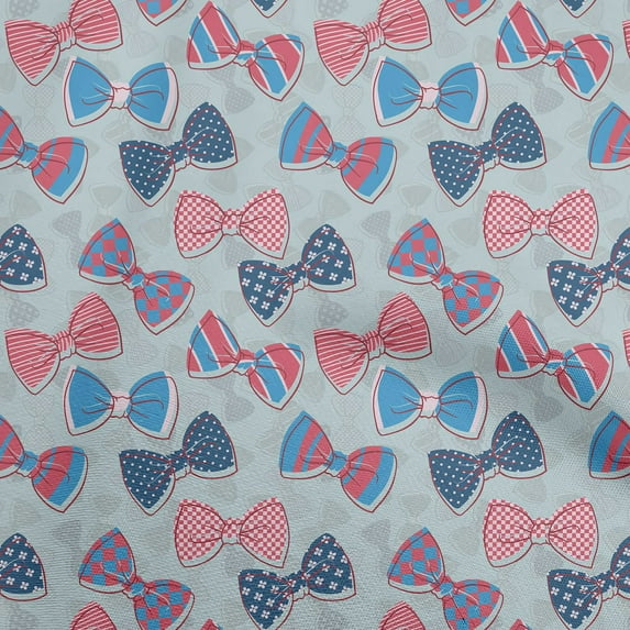 oneOone Cotton Poplin Sky Blue Fabric Kids Bow Tie Sewing Material Print Fabric By The Yard 42 Inch Wide