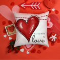 thumbnail image 2 of Valentine''s Day Pillow Covers 18x18 Inch Set of 4 Hugs and Kisses I Love You Decor Throw Pillow Covers Happy Valentine Stripe Decorative Throw Pillows Valentines Day Decor for Home Sofa 164B, 2 of 6