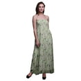 thumbnail image 1 of Bimba Blueberry Leaves Bimba Printed Women Flowy Smocked Spaghetti Strap Dress-X-Small, 1 of 7