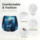 thumbnail image 4 of Balery Ice Blue Ocean Cute Dolphin Pantalones cortos deportivos para mujer con forro y dos bolsillos, elásticos, para entrenamiento, gimnasio, yoga-X-Large, 4 of 7
