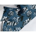 thumbnail image 2 of Leaves Bed Runner Set, Winter Forest Inspired Nature Pattern of Watercolor Effect Leaf Print, Decorative Bedding Scarf & 2 Pillow Shams for Hotels Homes, King, Dark Sky Blue and Black, by Ambesonne, 2 of 3