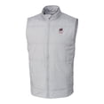 thumbnail image 2 of Men's Cutter & Buck Gray Georgia Bulldogs Alumni Logo Stealth DryTec Hybrid Quilted Full-Zip Windbreaker Vest, 2 of 3