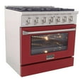 thumbnail image 3 of Kucht Professional 36" Modern Stainless Steel Natural Gas Range in Red/Silver, 3 of 19