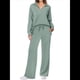 thumbnail image 1 of Conjuntos de Dos Piezas para Mujer, Cuello en V, Conjuntos Casuales A Juego, Ropa de Estar por Casa, Ropa de Otoño, Conjuntos de Viaje, Moda Verde XXL, 1 of 6