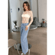 thumbnail image 4 of Top de Larga con Encaje Beige M, 4 of 7