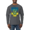 thumbnail image 1 of Not Only Am I Perfect I'm Ukrainian Too! Mens Long Sleeve Shirt, Charcoal, 3X-Large, 1 of 4