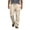 Khaki, variant on Linen Pants for Men Drawstring Elastic Waist Loose Fitted Lightweight Full Length Casual Pants with Pockets