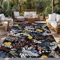 thumbnail image 2 of Wildflowers Blossom Outdoor Rug for Patio/Deck/Porch, Non-Slip Large Area Rug 3 x 5 Ft, Black Spring Garden Botanical Floral Indoor Outdoor Rugs Washable Area Rugs, Camping Rug Carpet Runner, 2 of 8