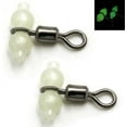 thumbnail image 3 of 50pcs 3 Way Luminous Rolling Barrel Fishing Swivels Luminous Beads Swivel and Snap T Shape Fishing Connector Sea Freshwater Fishing Tackle Accessory (Large), 3 of 6