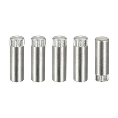 

8x25mm 304 Stainless Steel Dowel Pins 5 Pack Knurled Head Flat End Dowel Pin