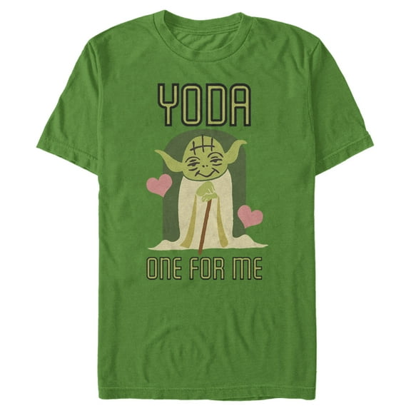 Men's Star Wars Valentine's Day Yoda One for Me  Graphic Tee Kelly Green 3X Large
