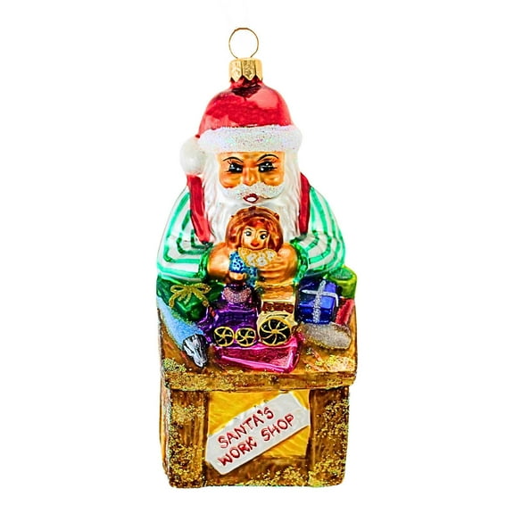Christopher Radko Company 6.00In Santa's Workshop, Glass, Ornament Toys Work Bench 972310