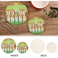 thumbnail image 4 of FREEAMG Easter Eggs and Bunnies Trivet Pot Holder,Round Woven Potholders Set 2PCS-Braided Hot Pads - Coasters - Table Mats for Cooking and Baking427, 4 of 7