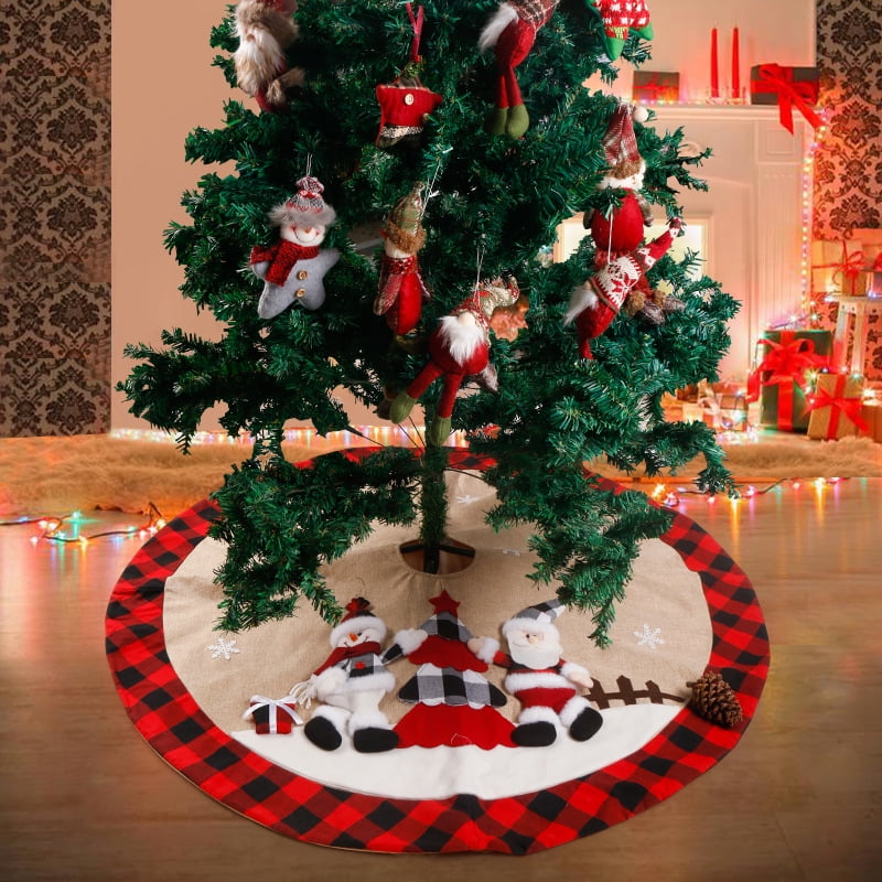 Christmas Tree Cover Skirt Foot Colorful Decoration Cartoon Home Holiday Party 