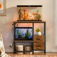 thumbnail image 6 of 20-29 Gallon Fish Tank Stand with Power Outlet Vintage Metal Aquarium Stand with 2 Fabric Drawers Heavy Duty Reptile Tank Stand with 3-Tier Adjustable Storage Shelves, Left-Right Mounting, 6 of 9