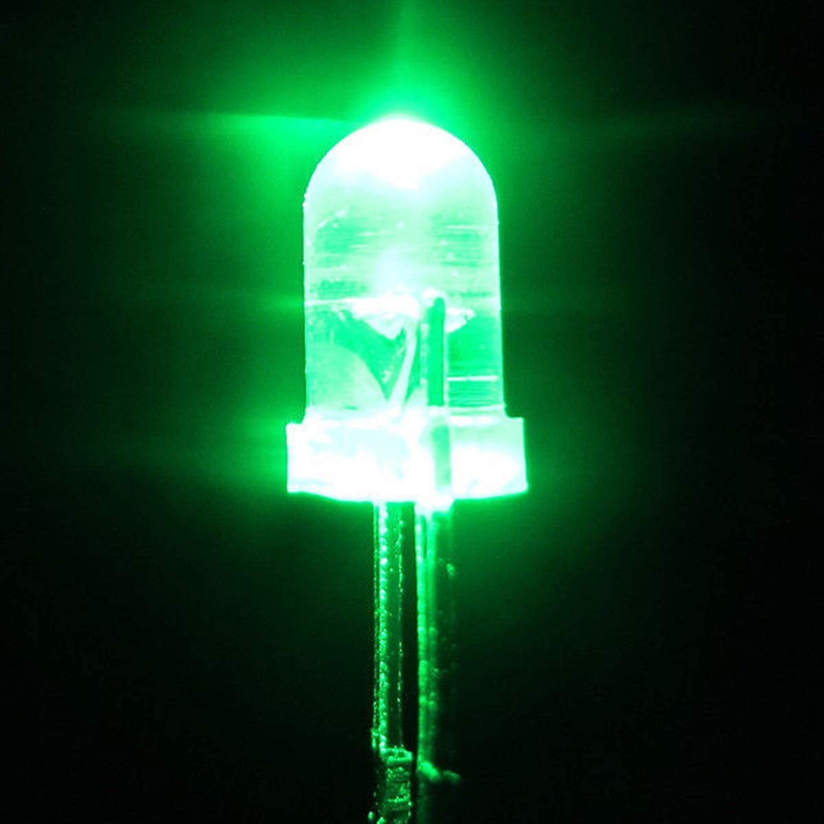 100 Pcs 5mm Green LED Diode Lights Clear Transparent Diodes LEDs Bulb - image 3 of 4