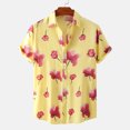 thumbnail image 2 of Hombres Casual Botones Playa Sin posicionamiento Estampado Turndown Camisa de manga corta Blusa Pompotops  oipoqjl49491, 2 of 9