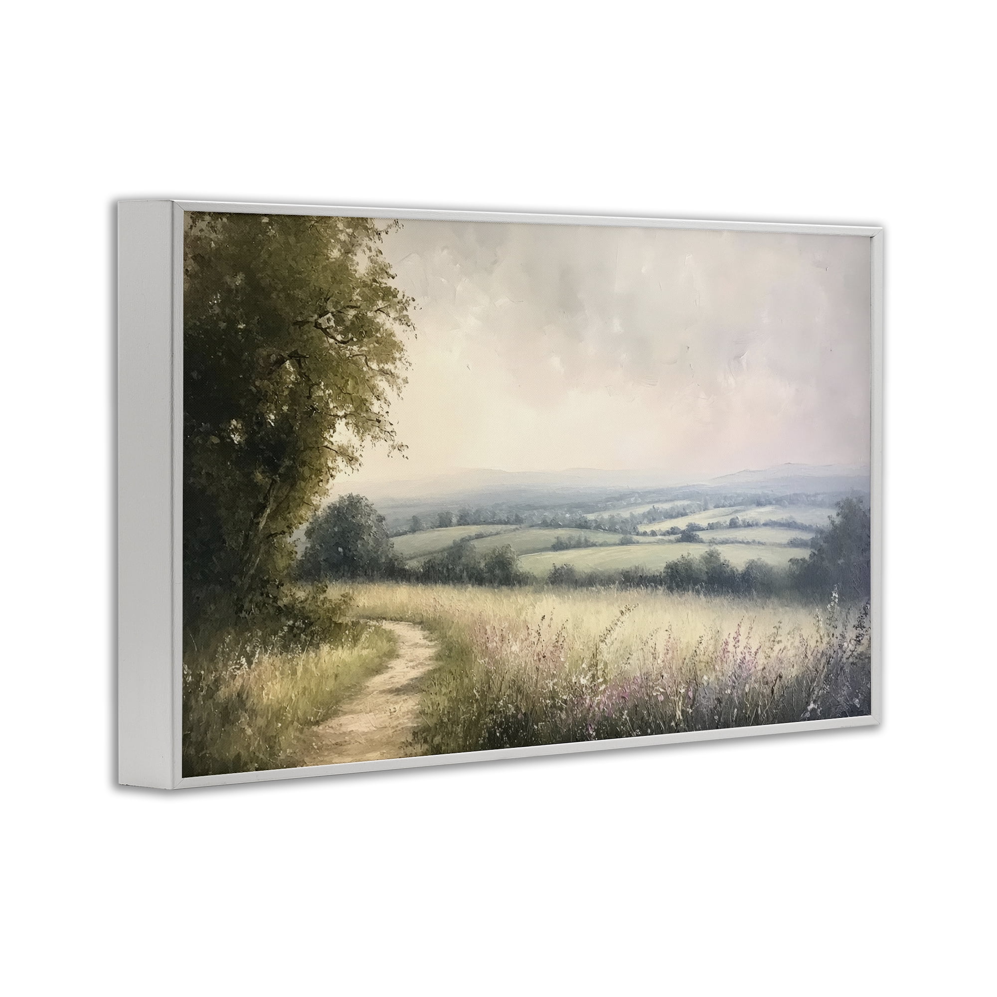 Stupell Industries Rolling Farmlands in Distance White Framed Giclee Art, design by Petal Prints Design