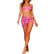 thumbnail image 2 of INSPIRAR CHIC Conjuntos de Bikini de 3 Piezas con Tie Dye para Mujeres, Trajes de Baño Halter de Triángulo con Sarong y Falda de Playa, Traje de Baño Talla X-Small Fucsia, 2 of 5