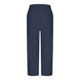 thumbnail image 5 of Women Pants on Under $5! Cagogo Womens Cotton Linen Palazzo Pants Drawstring Elastic Waist Casual Wide Leg Trousers Summer Beach Lounge Pants with Pockets, 5 of 6