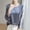 Gray women silk satin tshirt a1, variant on SSZMDLB Women Silk Satin Long Sleeve Tshirt Round Neck Flowy Casual Basic Blouse Travel Vacation Outfits Summer Tops, Beige L