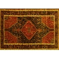 thumbnail image 1 of Ahgly Company Machine Washable Indoor Rectangle Persian Yellow Traditional Area Rugs, 5' x 7', 1 of 4