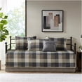 thumbnail image 3 of JERFIT 6-Piece Reversible Twin Daybed Set with Pillows - Plaid & Solid Cover, Bedskirt, Sham Covers, 3 of 10