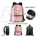 thumbnail image 6 of HUIACONG Cherry Blossom Kitten School Backpack for Primary Students Large Capacity Ergonomic Breathable Adjustable Straps for Boys Girls Ages 6‑18 Daily Use, 6 of 6