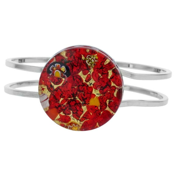 GlassOfVenice Murano Glass Venetian Reflections Metal Bracelet - Red Gold