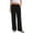 Black #013, variant on Wide Leg Pants for Women Casual Flowy Crepe Trousers Wrinkle Free Relaxed Fit Lounge Work Business with Pockets Yellow L